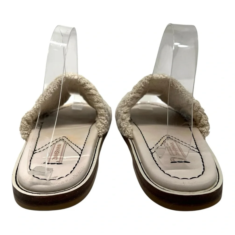 Zimmermann White Chubby Terry Towel Recreation Slides Slip On Sandals Women’s 38 - Picture 8 of 16
